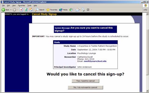 image of the sign up page for cancellation