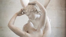 The sculpture "Psyche Revived by Cupid's Kiss" by Antonio Canova. (Credit: Joe deSousa, public domain)