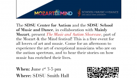 The Music and Autism Showcase – June 1st 3-5pm